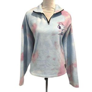 Peanuts Snoopy Cropped Fleece Sweater Tie Dye 1X